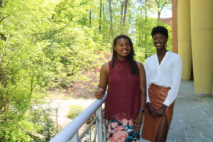Ajani Anderson and De’Ivyion Drew, 2019 Sean Douglas Leadership Fellows, pose at the Stone Center